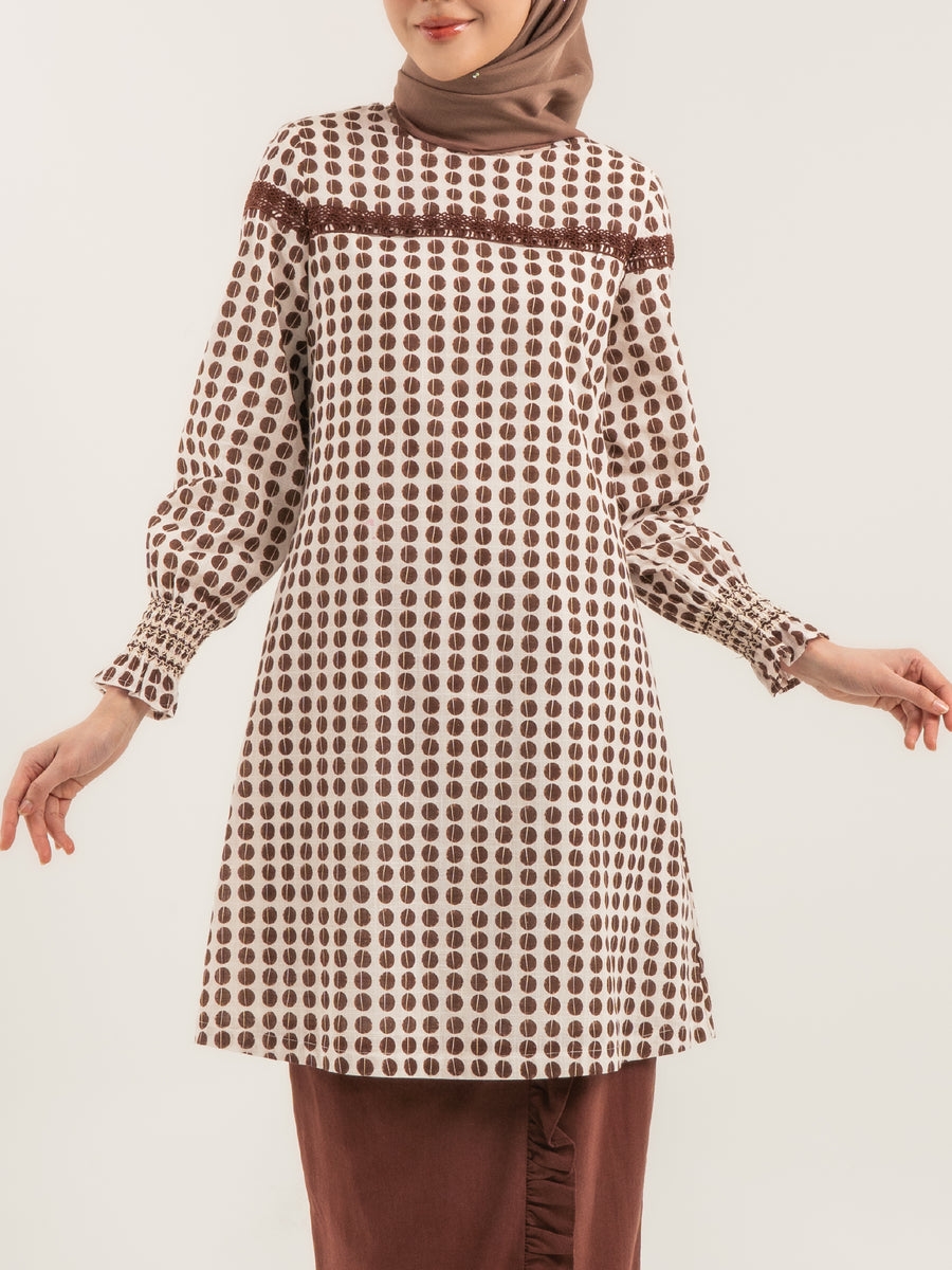 Kurung Modern Gemala in Dark Brown