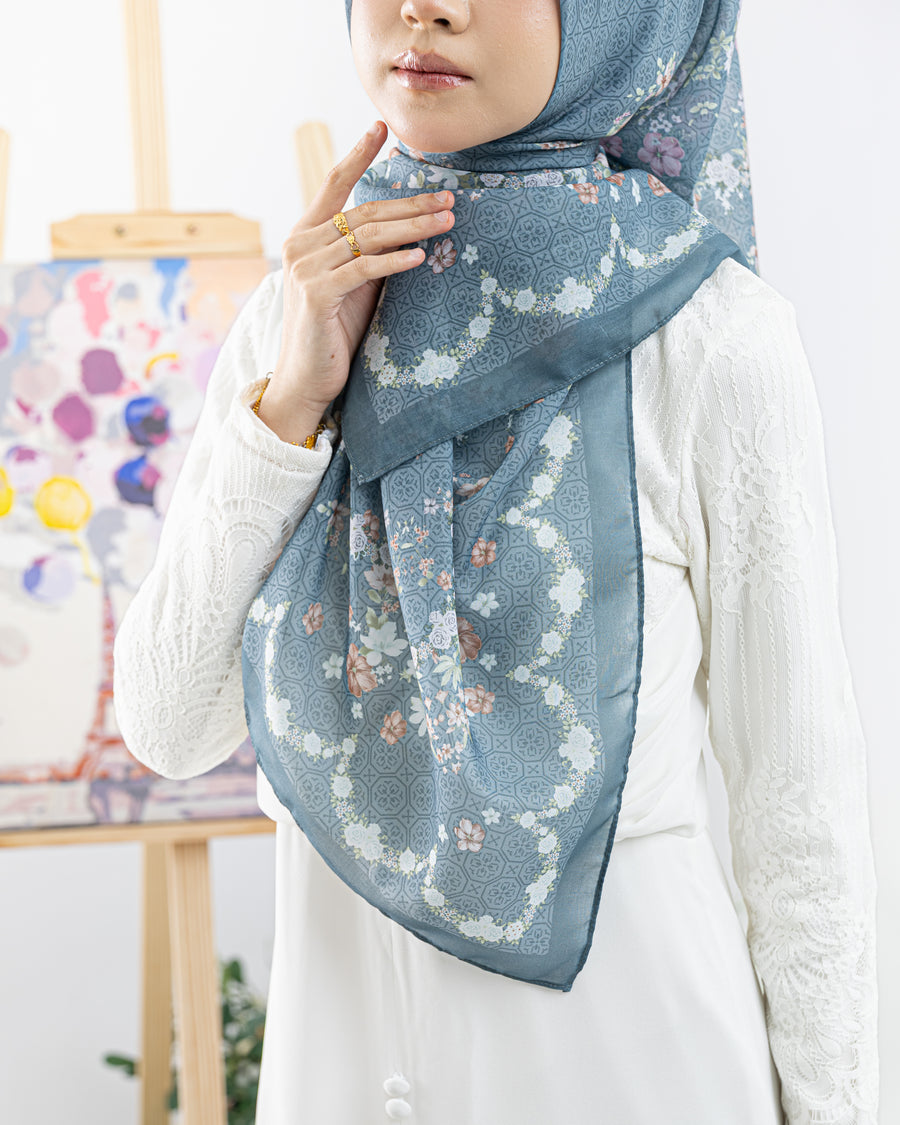 Bawal Aizha Printed in Teal Green
