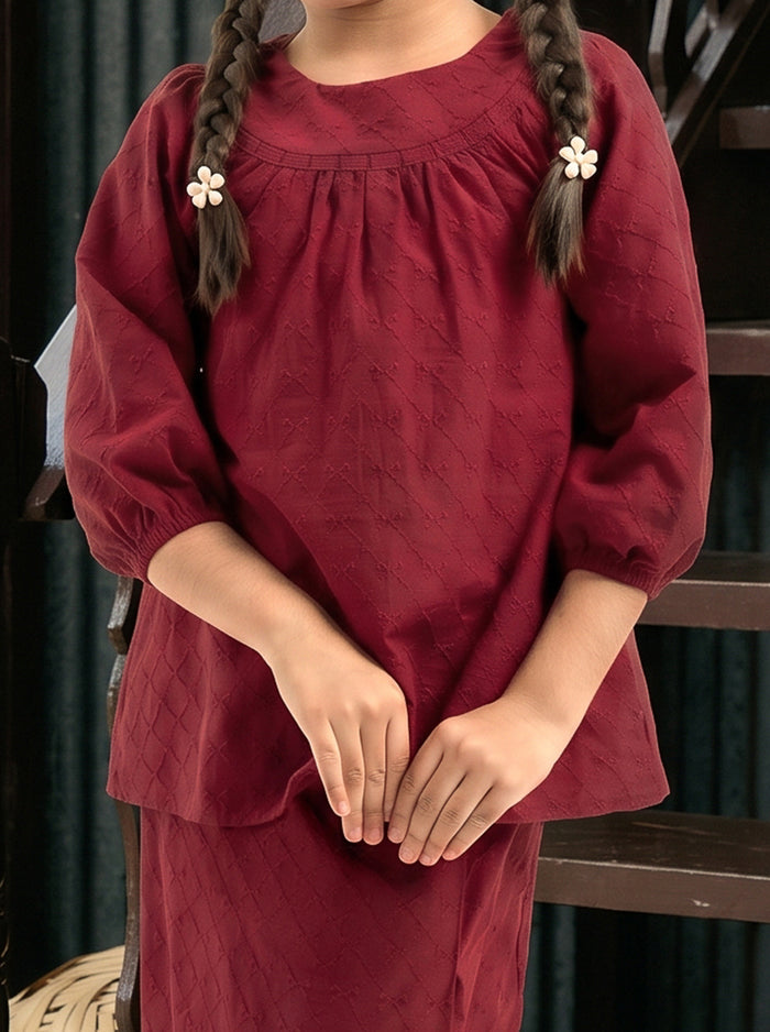 Kurung Cahaya Kids in Maroon