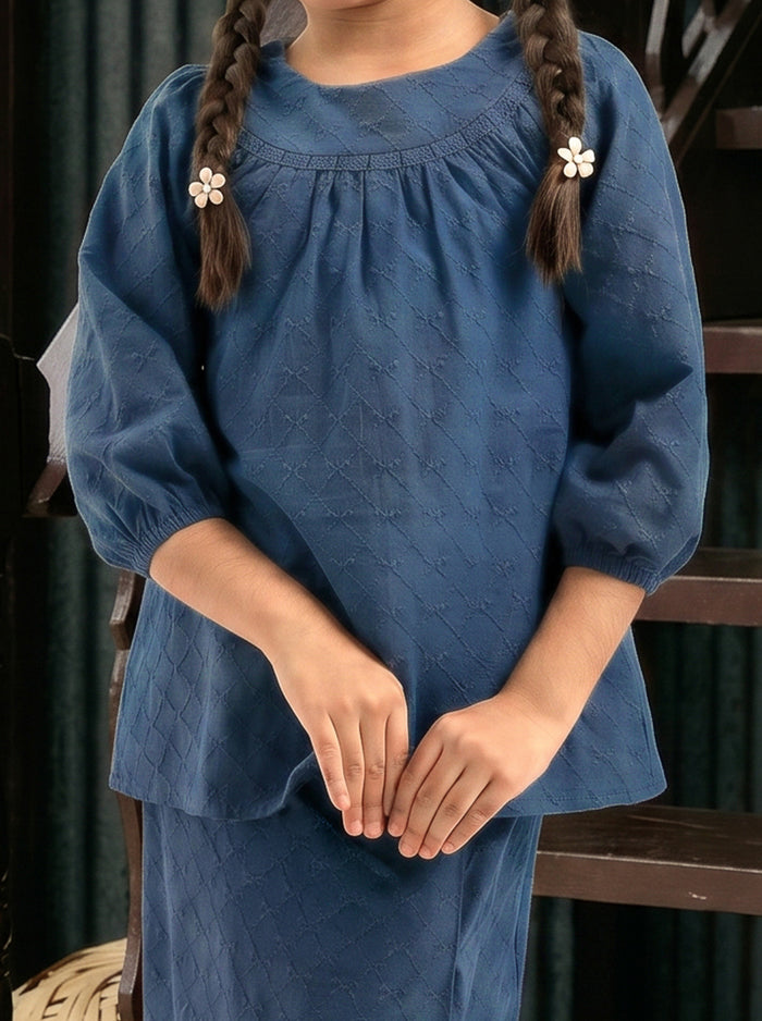Kurung Cahaya Kids in Steel Blue