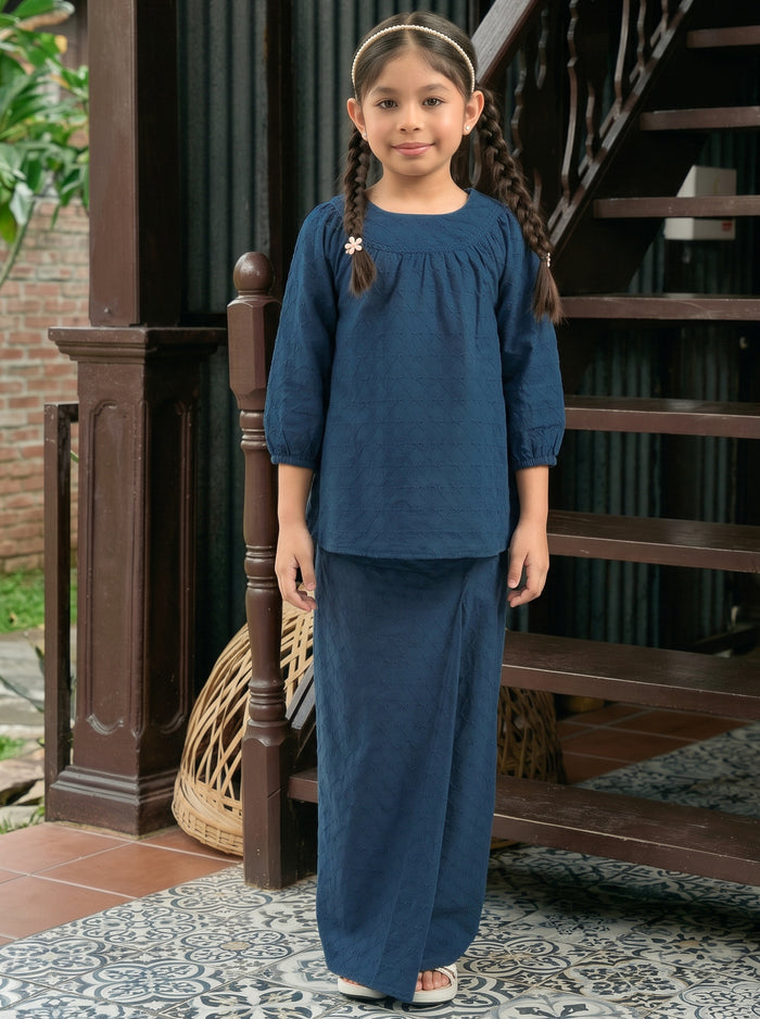Kurung Cahaya Kids in Teal Blue