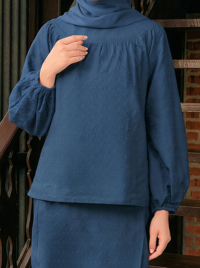 Kurung Cahaya Mom in Steel Blue