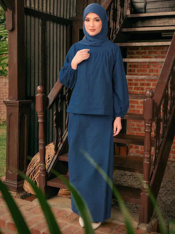 Kurung Cahaya Mom in Teal Blue