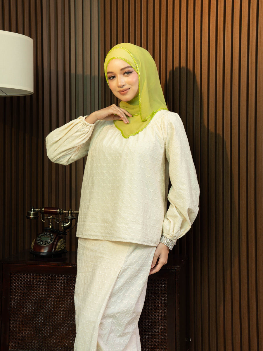 Shawl Beaded Aurielle in Lime Punch