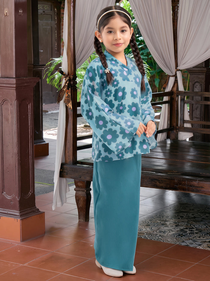 Kaftan Loose Khuntum Kids in Teal Green