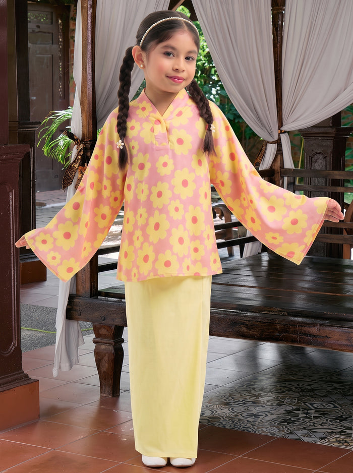 Kaftan Loose Khuntum Kids in Yellow