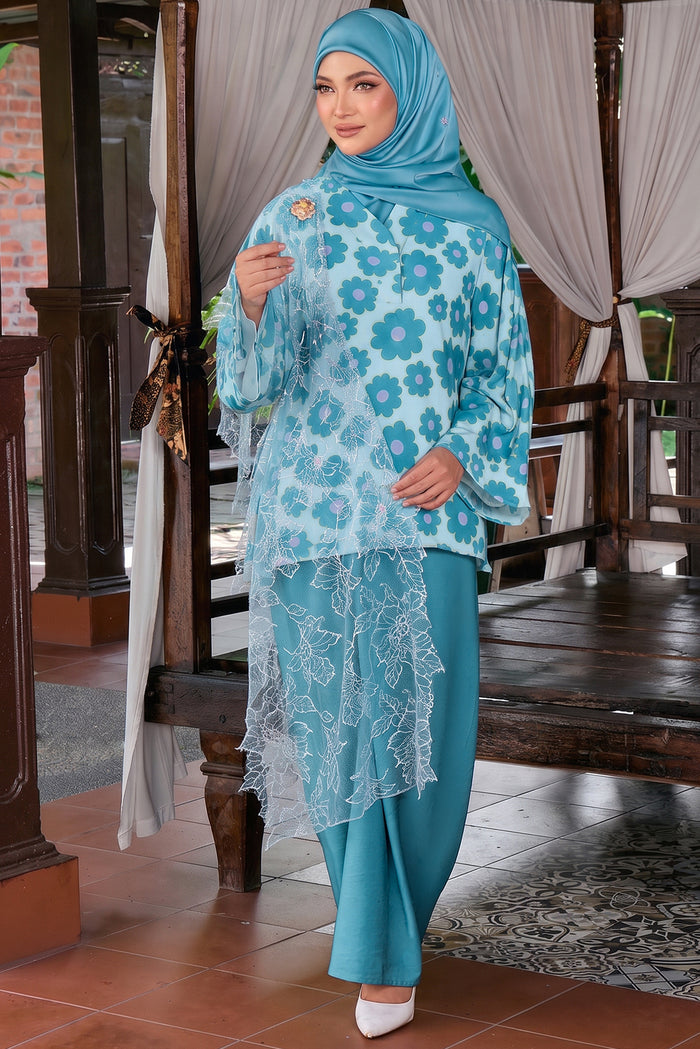 Kaftan Loose Khuntum Mom in Teal Green