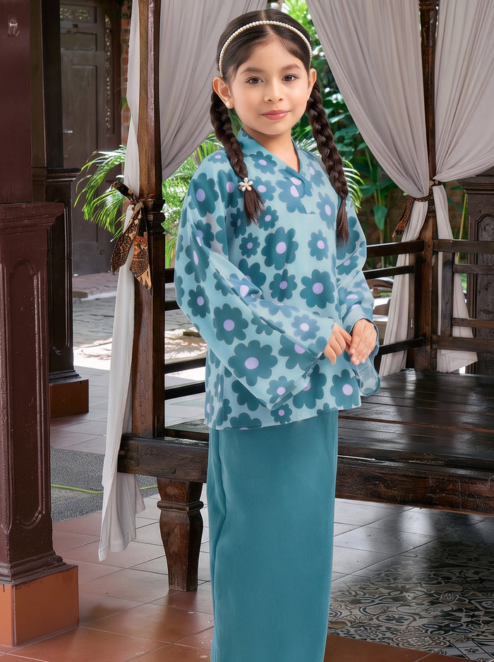 Kaftan Loose Khuntum Kids in Teal Green