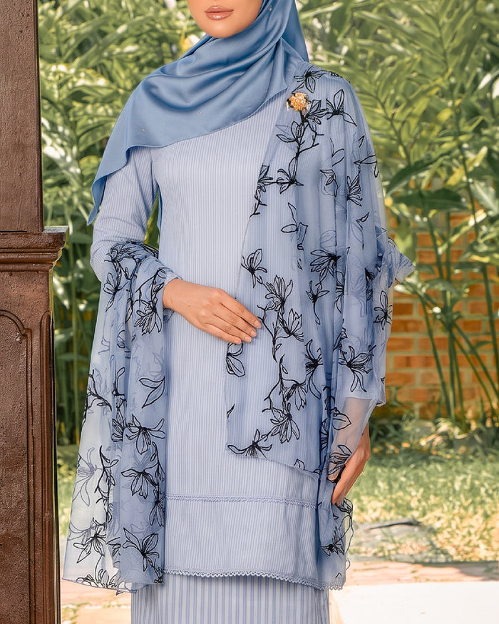 Kurung Kirrana in Dusty Blue