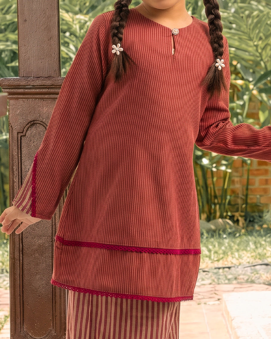 Kurung Kirrana Kids in Maroon