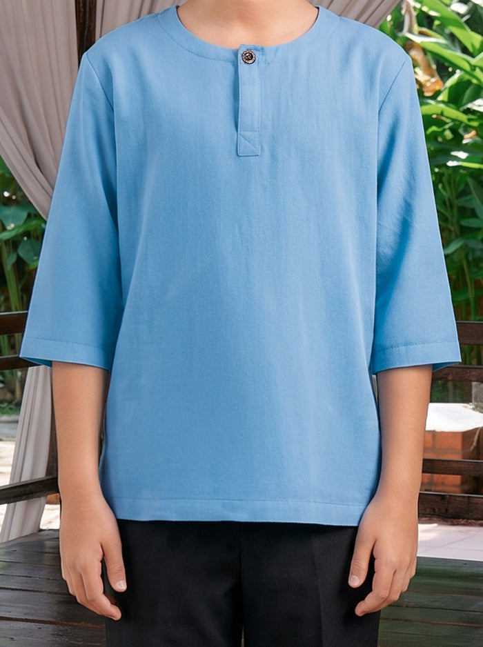 Kurta Khuntum Kids in Steel Blue