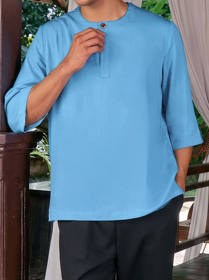 Kurta Khuntum Men in Steel Blue
