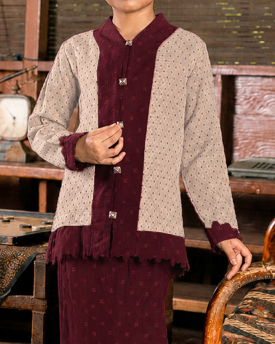 Kebaya Nara Kids in Maroon