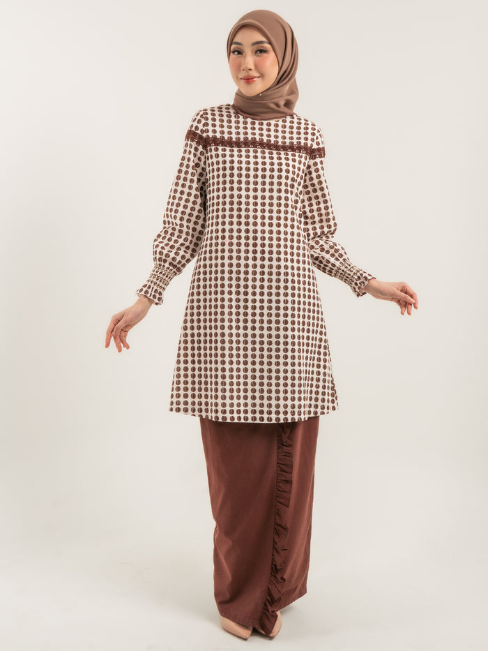 Kurung Modern Gemala in Dark Brown