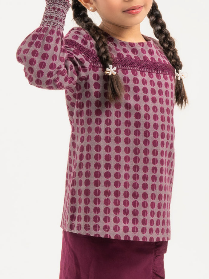Kurung Modern Gemala Kids in Dark Maroon