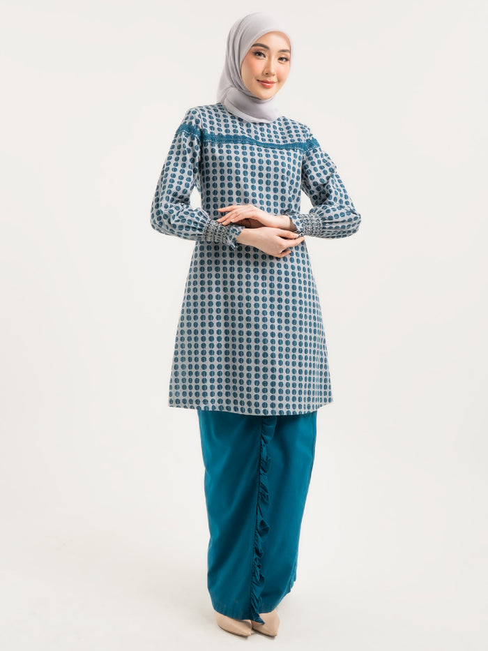 Kurung Modern Gemala in Teal Green