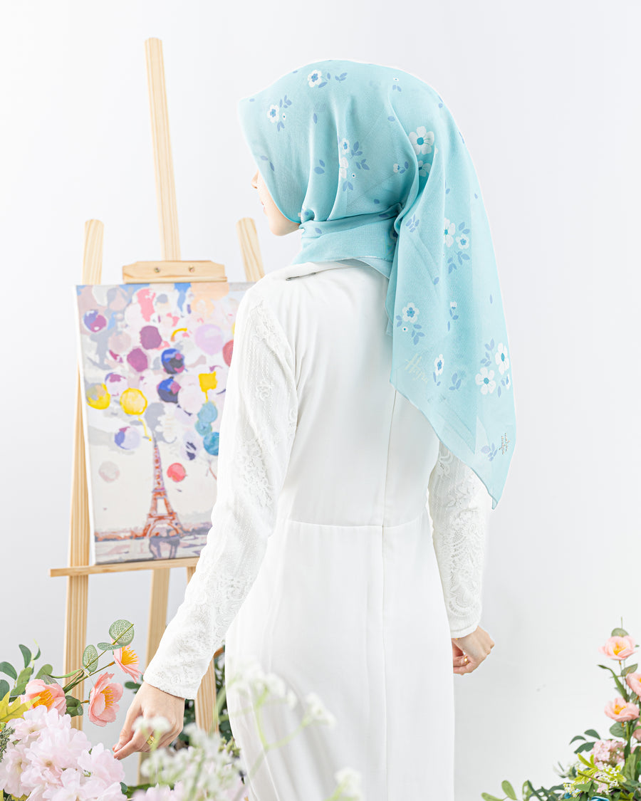 Bawal Salomie Printed in Dusty Jade Green