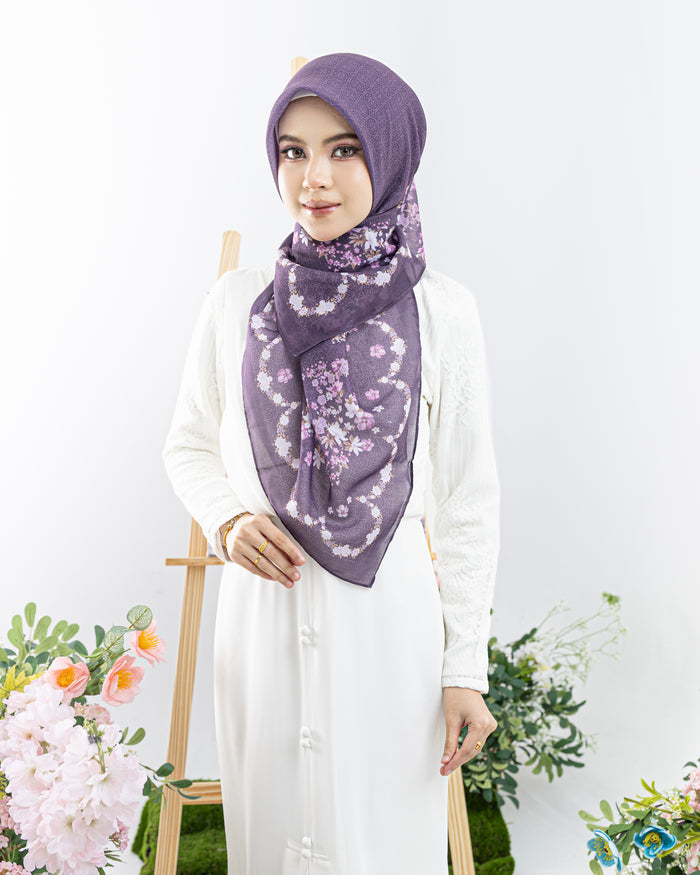 Bawal Aizha Printed in Iris Orchid