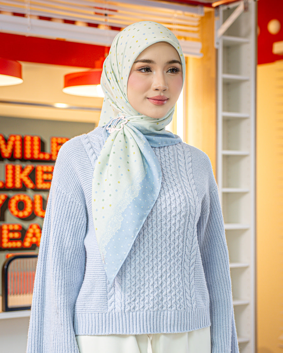 Square Dottie in Misty Blue