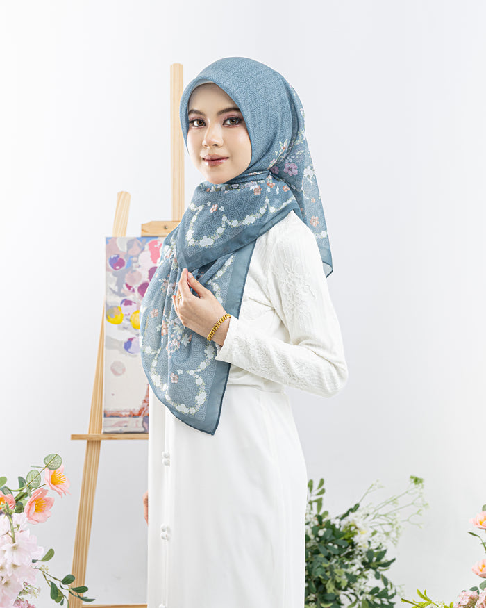 Bawal Aizha Printed in Teal Green