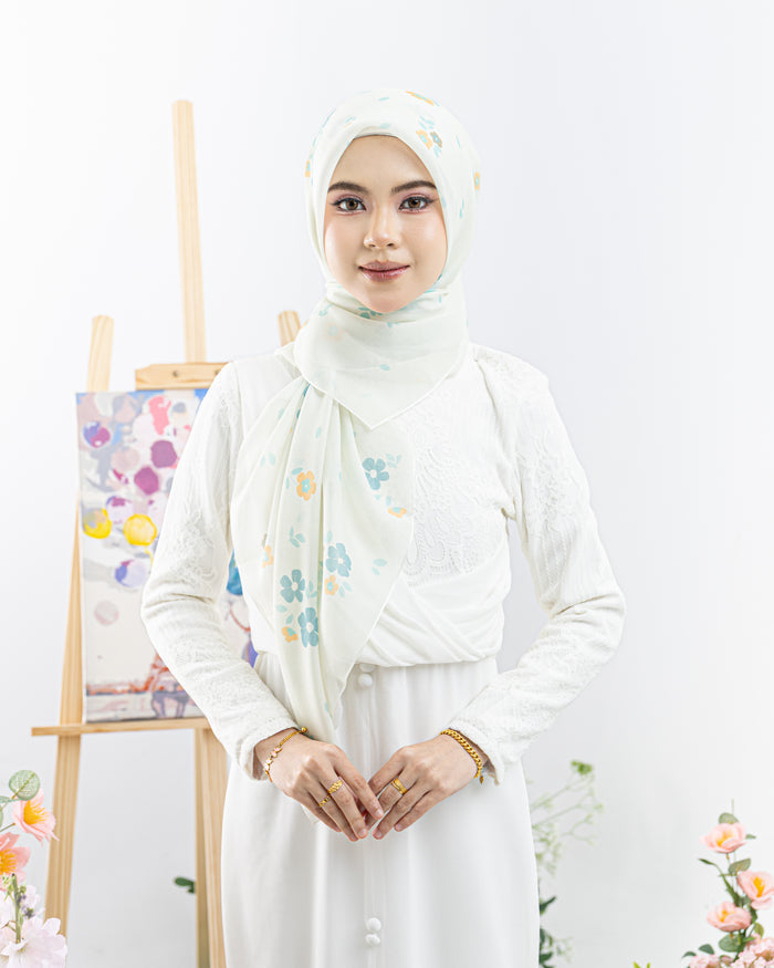 Bawal Salomie Printed in Dusty Yellow